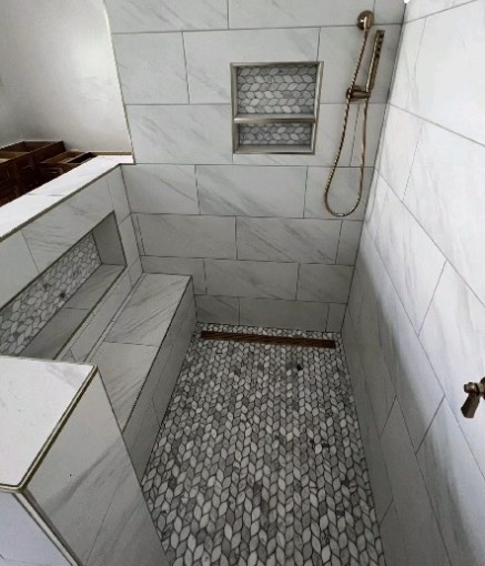 Finished walk-in shower